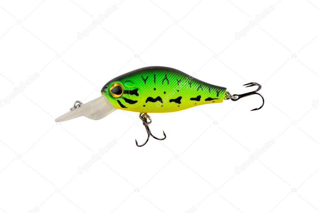 Fishing lures, isolated.