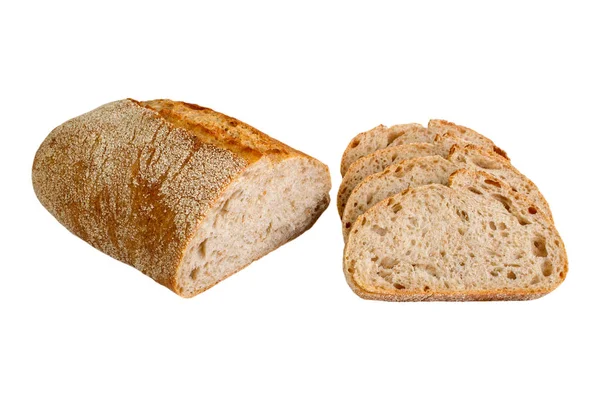 Bröd skivad på en vit — Stockfoto