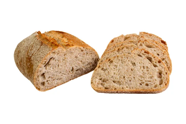 Bröd skivad på en vit — Stockfoto