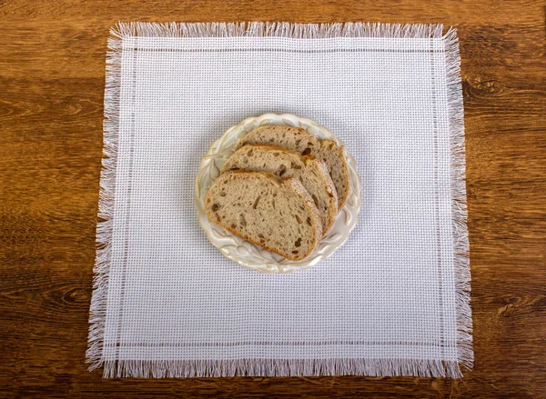 Bread on a plate — Stock Photo, Image