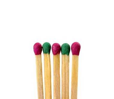 Beyaz bir arka plan üzerinde farklı renkleri maç. soyut vizyon farklı, benzersiz Kişilik kalabalık dışarı ayakta olabileceği gibi.