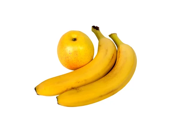 Μήλο Μπανάνα απομονωμένες — Φωτογραφία Αρχείου