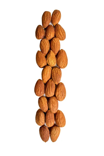 Group of almonds isolated on white — Stock Photo, Image