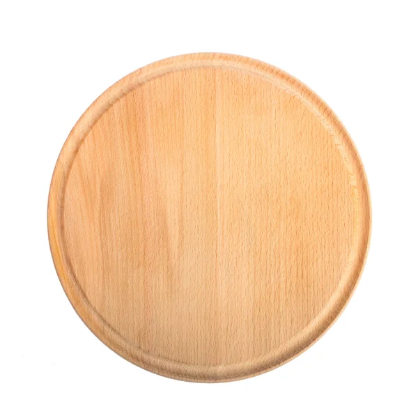 Round wooden cutting Board isolate. — Stock Photo, Image