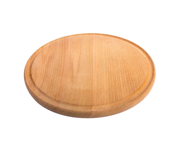 Round wooden cutting Board isolate. — Stock Photo, Image