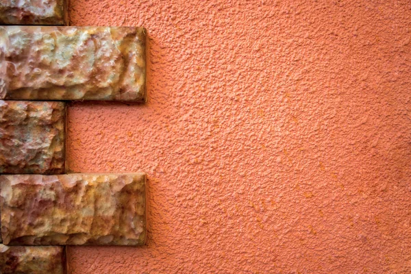 pattern of red wall with brick stone