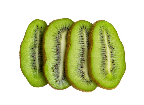 Morceaux frais kiwi fruits isolés sur fond blanc — Photo