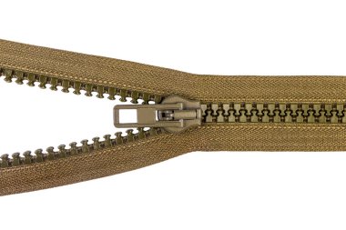 Kilidi fermuar beyaz boş boş metin için izole.