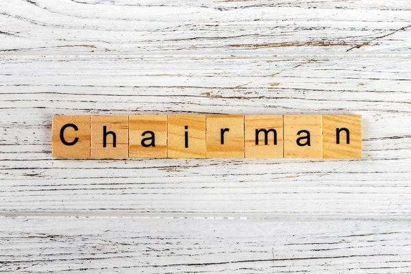 Cuvânt CHAIRMAN realizat cu conceptul de blocuri de lemn — Fotografie, imagine de stoc