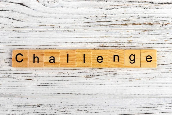 Challenge word made with wooden blocks concept — Stock Photo, Image