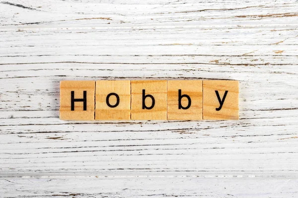 HOBBY слово з дерев'яними блоками концепції — стокове фото