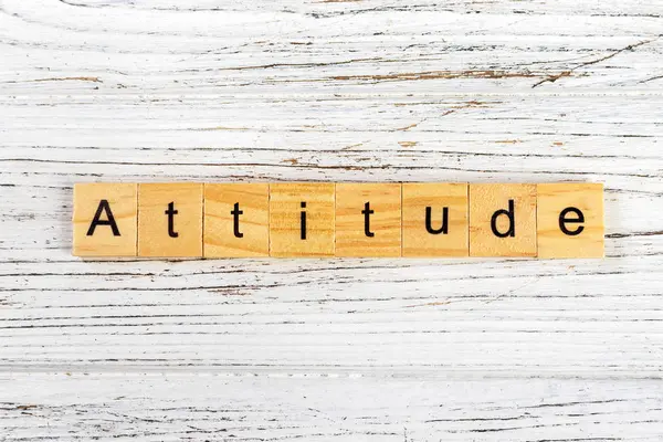 Attitude word made with wooden blocks concept — Stock Photo, Image