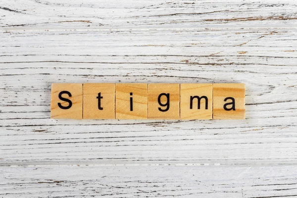 Stigma-Wort mit Holzklötzchen-Konzept — Stockfoto