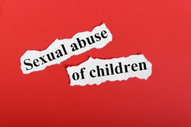 Sexual abuse of children. Word sexual abuse of children on a piece of paper. Concept Image. clipart