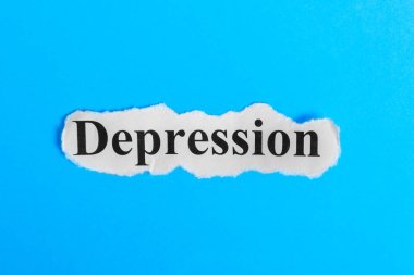 Kağıt üzerinde depresyon metin. Word depresyon bir kağıt parçası üzerinde. Kavram görüntü. Depresyon Sendromu