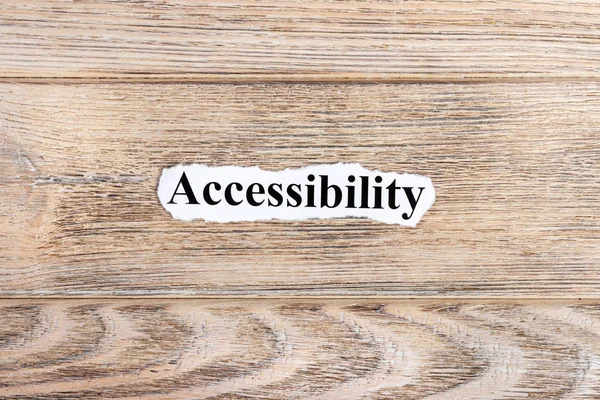 Kağıt üzerinde Accessibilit metin. Word Accessibilit yırtık kağıt üzerinde. Kavram görüntü