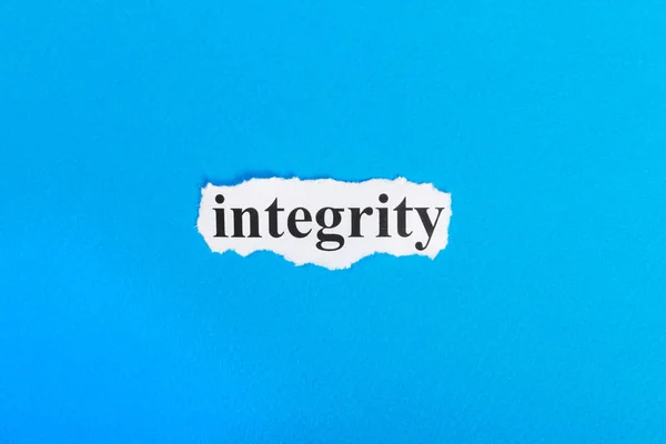 Integrity text on paper. Word Integrity on torn paper. Concept Image — Stock Photo, Image