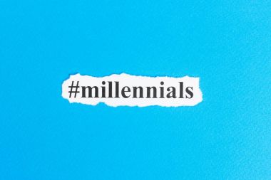 Kağıt üzerinde Millennials metin. Word Millennials yırtık kağıt üzerinde. Kavram görüntü