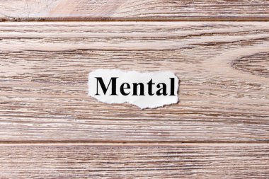 kağıt üzerinde kelimenin zihinsel. kavram. Zihinsel kelimelerin ahşap arka plan üzerinde