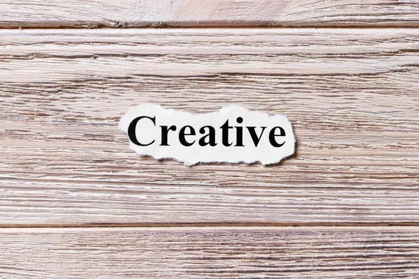 Creative of the word on paper. concept. Words of Creative on a wooden background — Stock Photo, Image