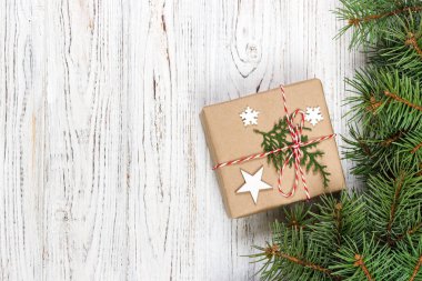 Noel kompozisyon. Noel hediyesi üst görüntülemek düz lay