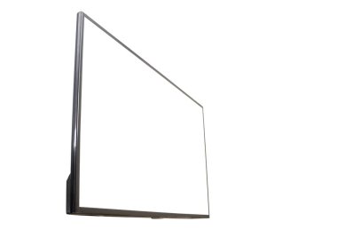 LED tv televizyon ekran mockup sahte kadar siyah, beyaz arka plan üzerinde boş