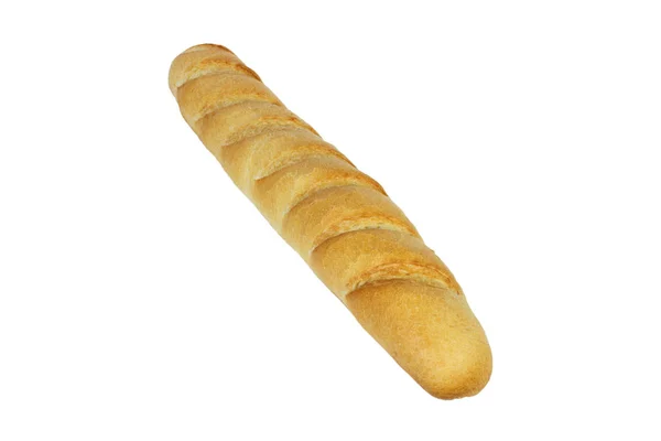 Isolated baguette bread. fresh loaf on white background — Stock Photo, Image