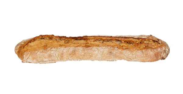 Seitenansicht von rustikalem Brot isoliert auf weißem Hintergrund — Stockfoto