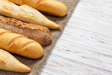 baget ahşap arka plan üzerinde farklı türleri