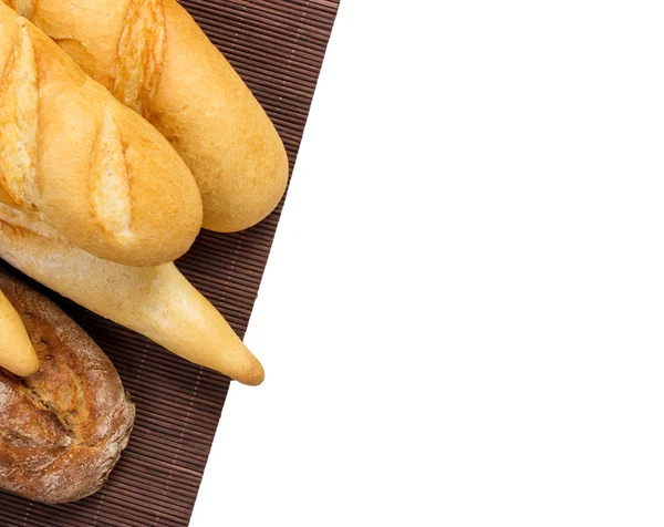 Fransız baget beyaz arka plan üzerinde izole çeşitli