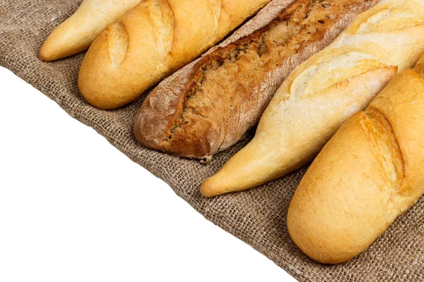 Panno baguetteon francese isolato su sfondo bianco — Foto Stock