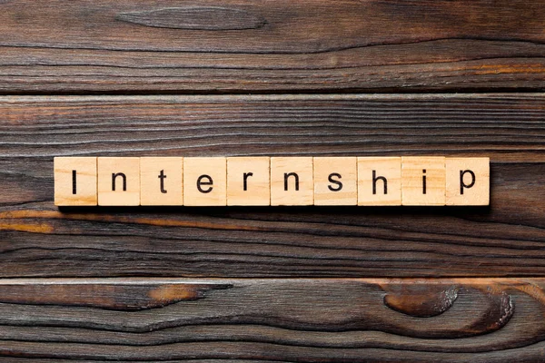 Internship Word Written Wood Block Internship Text Table Concept — Stock Photo, Image