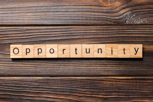 Opportunity Word Written Wood Block Opportunity Text Table Concept — Stock Photo, Image