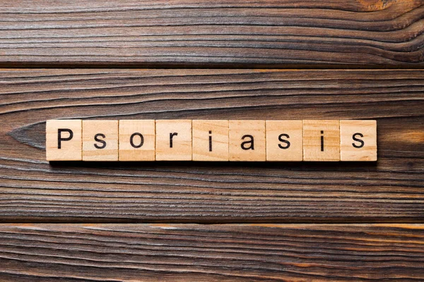 Psoriasis Palabra Escrita Madera Bloque Psoriasis Texto Sobre Tabla Concepto — Foto de Stock