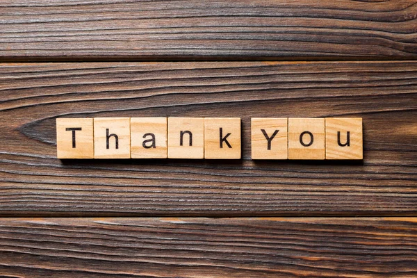 Thank You Word Written Wood Block Thank You Text Table — Stock Photo, Image