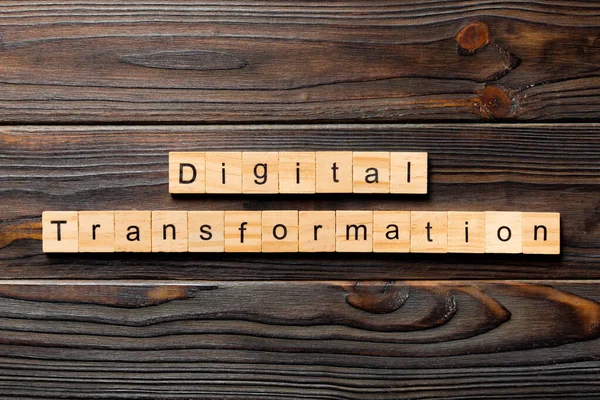 Digital Transformation Word Written Wood Block Digital Transformation Text Wooden — Stock Photo, Image