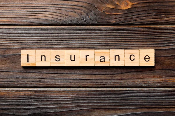 Parola Assicurazione Scritta Sul Blocco Legno Testo Assicurazione Sulla Tavola — Foto Stock