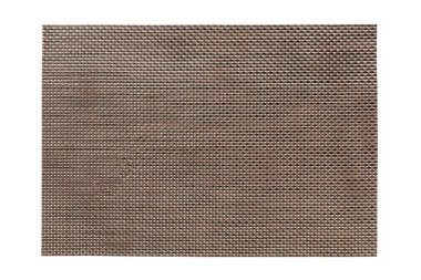 Yiyecek için izole edilmiş kahverengi paspasın üst görüntüsü. Tasarımın için boş boşluk.