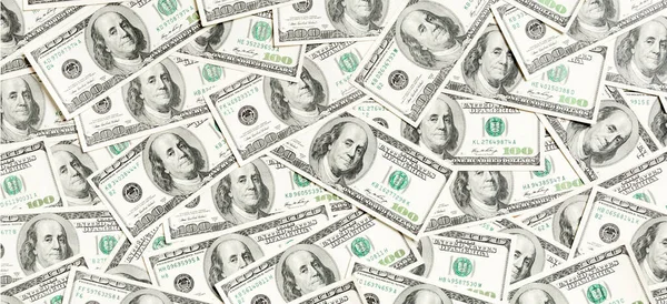 Ovanifrån Amerikanska Pengar Bakgrund Högen Med Dollarkontanter Begreppet Papperssedlar — Stockfoto