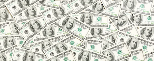 Top View One Hundred Dollar Banknotes Made Background Usd Currency — Stock Photo, Image