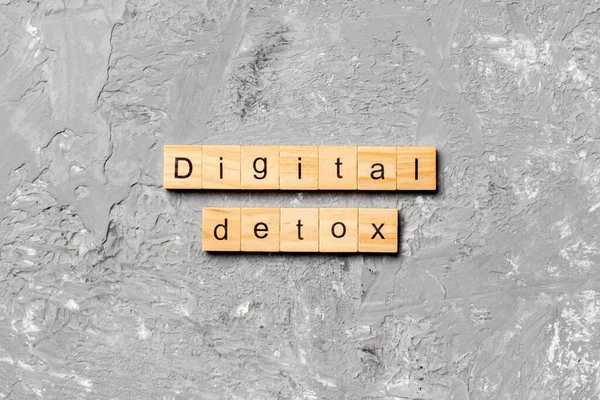 Digital Detox Word Written Wood Block Digital Detox Text Table — Stock Photo, Image