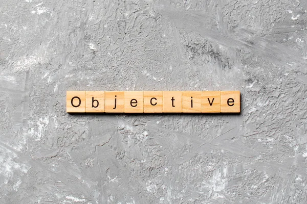 Objektív Szót Írt Blokk Objektív Szöveg Asztalon Koncepció — Stock Fotó
