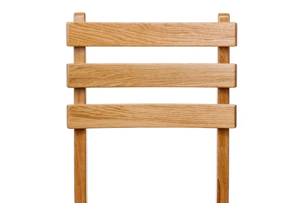 The back of a wooden chair with a texture made of natural oak is not painted. — Stock Photo, Image