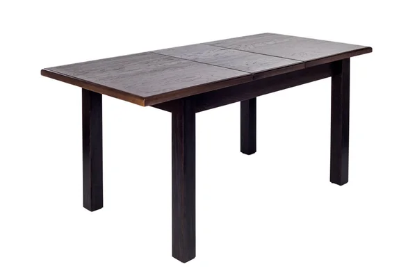 木制现代桌子,白色背景隔离. 厨房饭桌. — 图库照片
