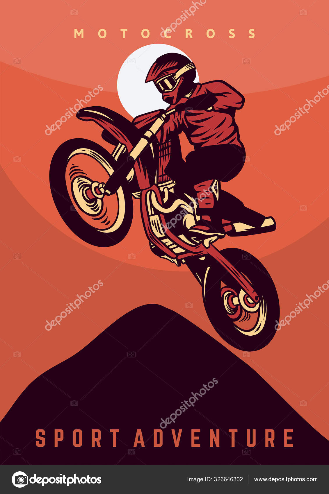 empireposter 728647 Motorcycles – Poster/Affiche de Motocross – Desert Moto  – Taille 61 x 91,5 cm, Papier, Multicolore, 91,5 x 61 x 0,14 cm