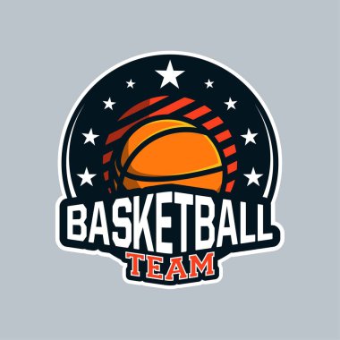 Logo takımınız için modern profesyonel tarzda rozet veya amblem basketbolu