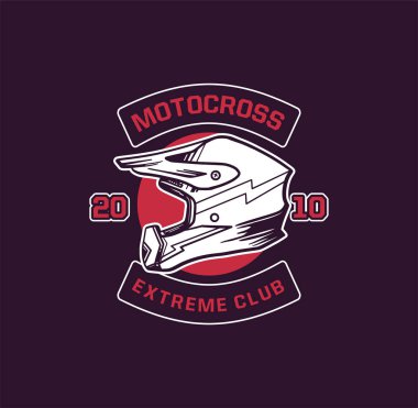 Motokros Ekstrem Kulübü. Kasklı bir motokros klubü tasarla
