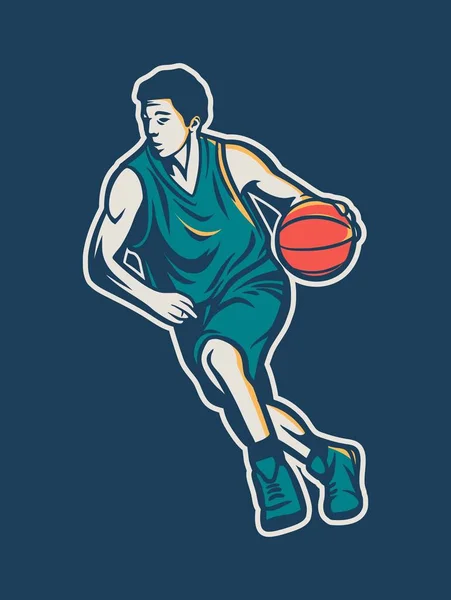 Oynatıcı çalıştırmak ve dribble yapmak için eski illüstrasyon