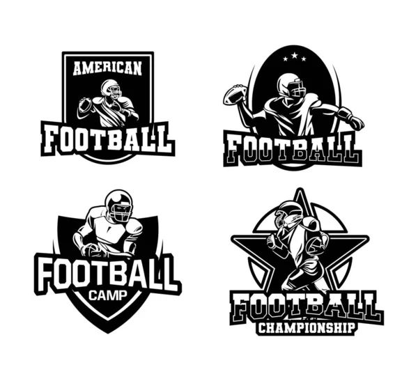 Amerikanska fotbollsligan badge samling svart och vitt — Stock vektor