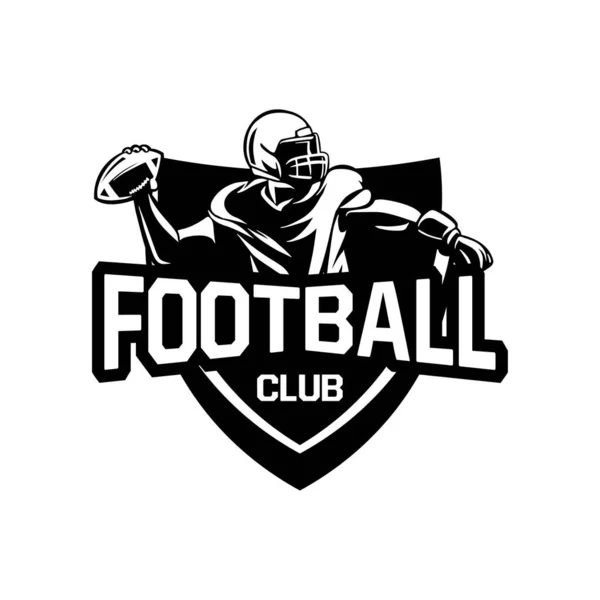 Amerikansk fotbollsklubb underteckna svart och vitt — Stock vektor